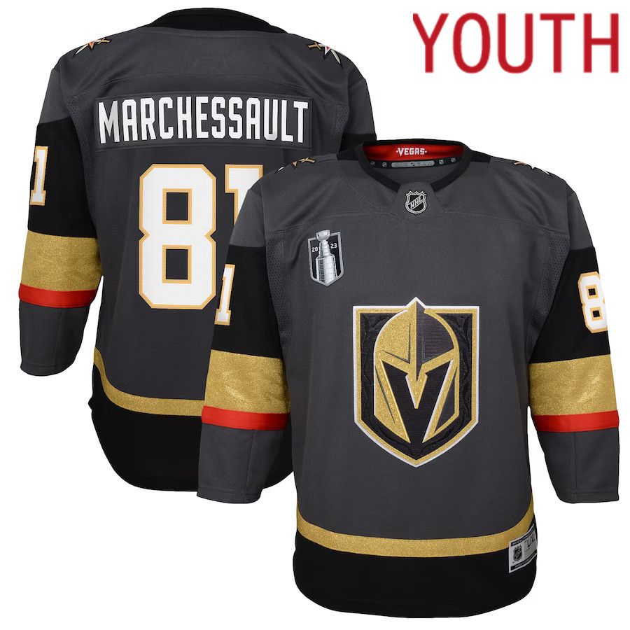 Youth Vegas Golden Knights #81 Jonathan Marchessault Black 2023 Stanley Cup Final Alternate Premier Player NHL Jersey->customized nhl jersey->Custom Jersey